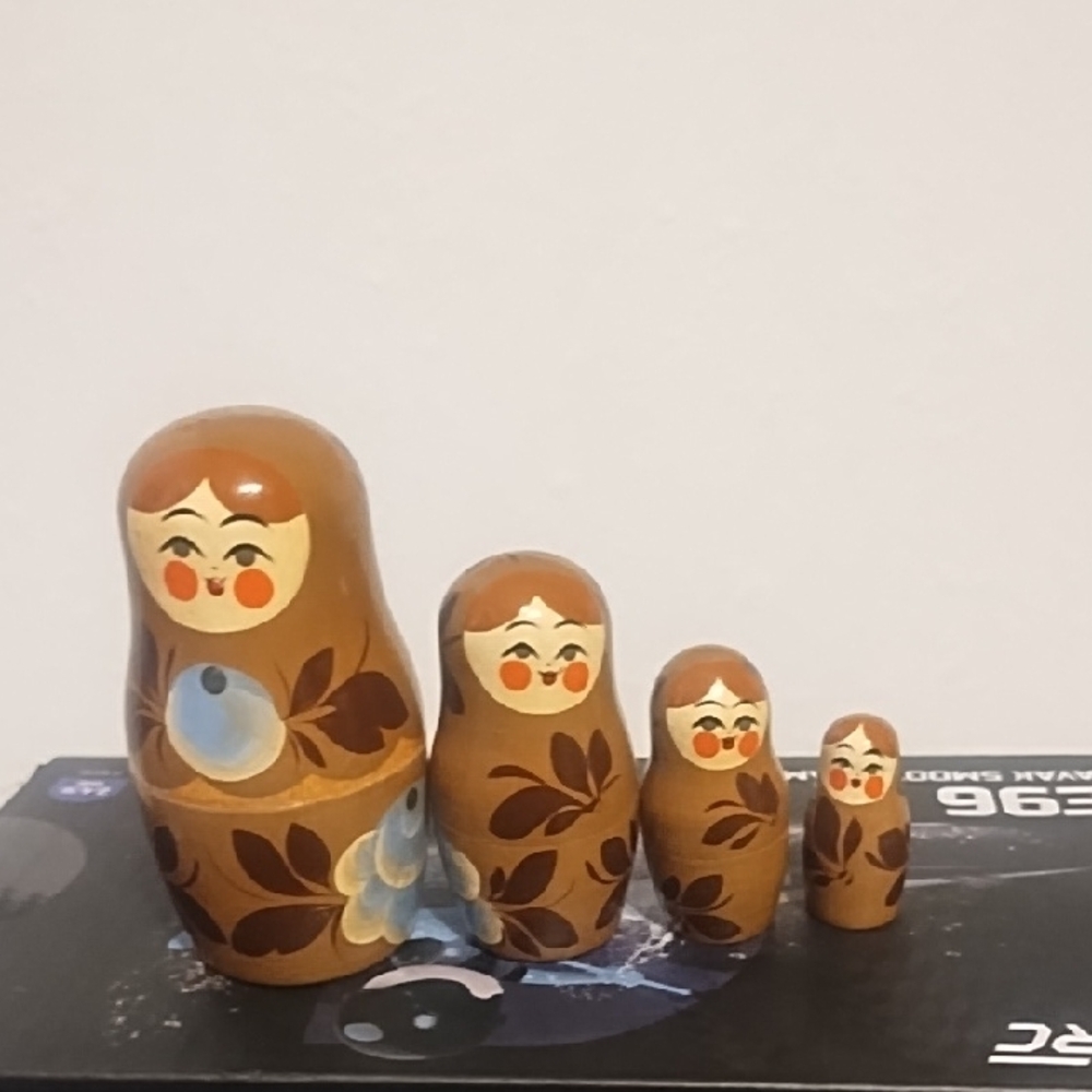 Unique Russian wooden Nesting Dolls Matryoshka handmade, 4 Piece